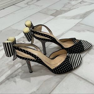 Kate Spade black and white slingbacks size 7.5